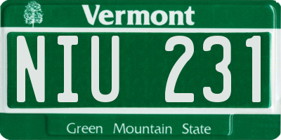 VT license plate NIU231