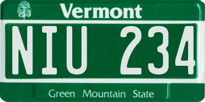 VT license plate NIU234