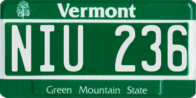 VT license plate NIU236