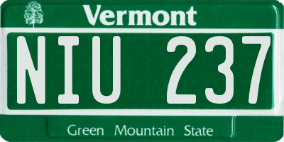 VT license plate NIU237