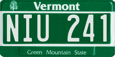VT license plate NIU241