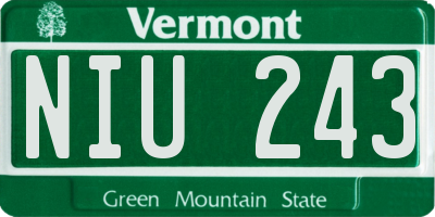 VT license plate NIU243