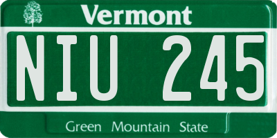 VT license plate NIU245