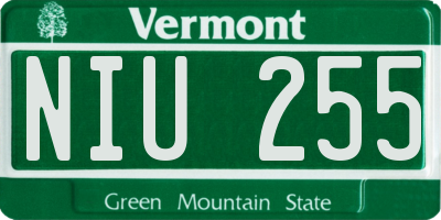 VT license plate NIU255