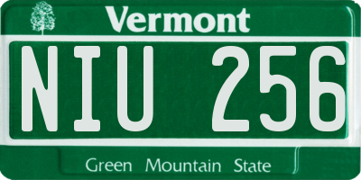 VT license plate NIU256