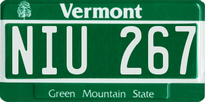 VT license plate NIU267
