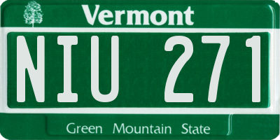 VT license plate NIU271