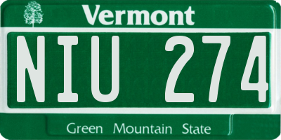 VT license plate NIU274