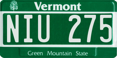 VT license plate NIU275