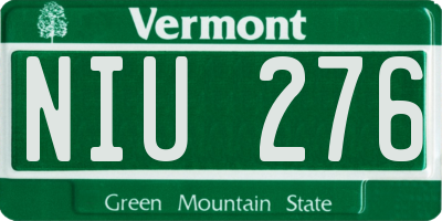 VT license plate NIU276