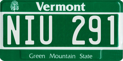 VT license plate NIU291