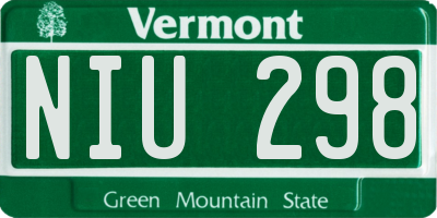 VT license plate NIU298