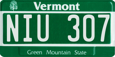 VT license plate NIU307