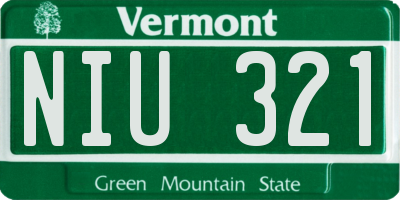 VT license plate NIU321