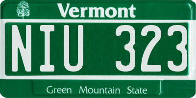VT license plate NIU323