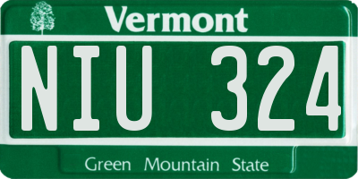 VT license plate NIU324