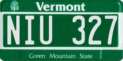 VT license plate NIU327