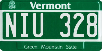 VT license plate NIU328