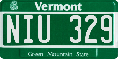VT license plate NIU329