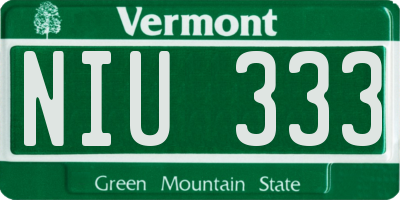 VT license plate NIU333