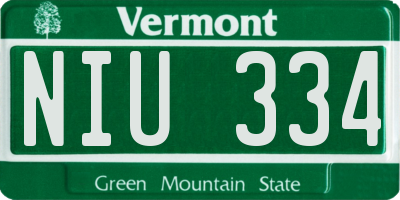 VT license plate NIU334