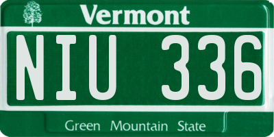 VT license plate NIU336