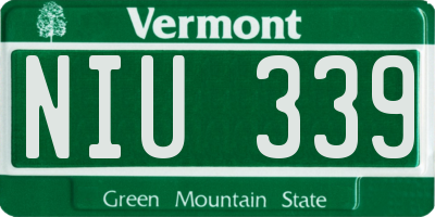 VT license plate NIU339