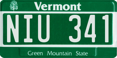 VT license plate NIU341