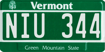 VT license plate NIU344