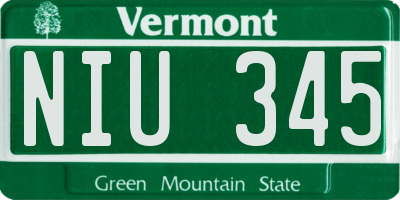 VT license plate NIU345