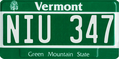 VT license plate NIU347