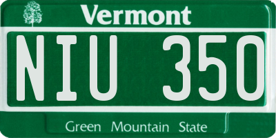 VT license plate NIU350