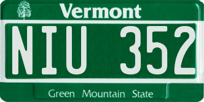 VT license plate NIU352