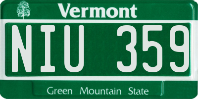 VT license plate NIU359