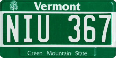 VT license plate NIU367