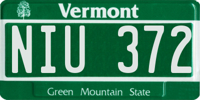 VT license plate NIU372