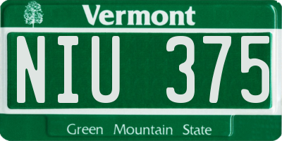 VT license plate NIU375