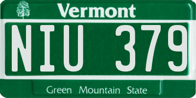 VT license plate NIU379