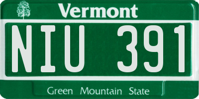 VT license plate NIU391