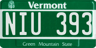 VT license plate NIU393