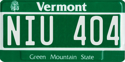 VT license plate NIU404