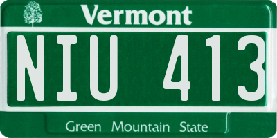 VT license plate NIU413