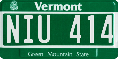 VT license plate NIU414