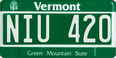 VT license plate NIU420