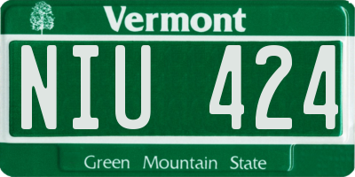 VT license plate NIU424