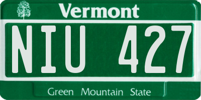 VT license plate NIU427