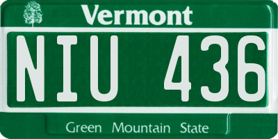 VT license plate NIU436