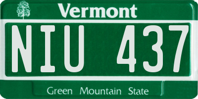 VT license plate NIU437