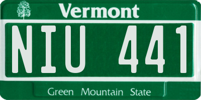 VT license plate NIU441