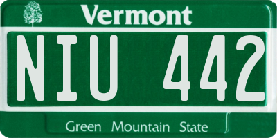 VT license plate NIU442